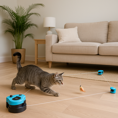 Petwoof Smart Feather Toy – Adjustable Speed & Remote Control